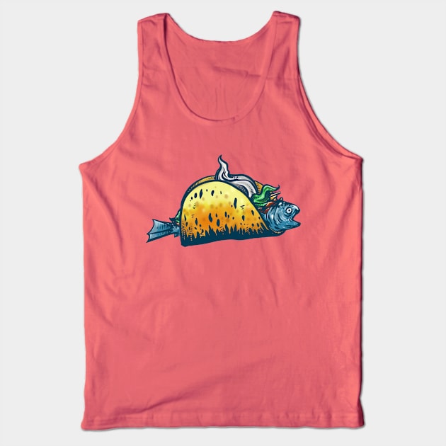 Fish Taco Drawing Tank Top by Manfish Inc.